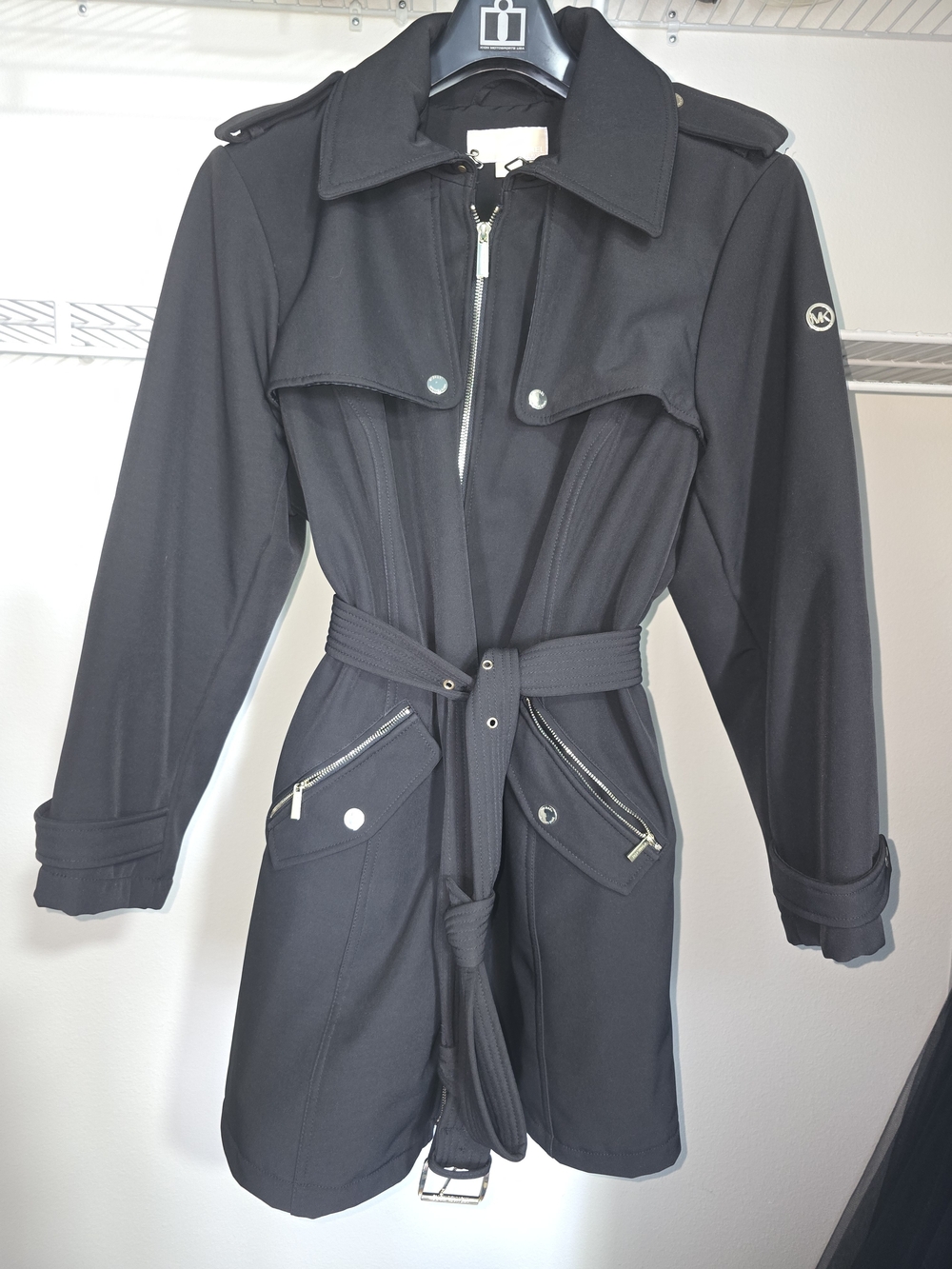 Michael Kors Black Trench Coat with Belt